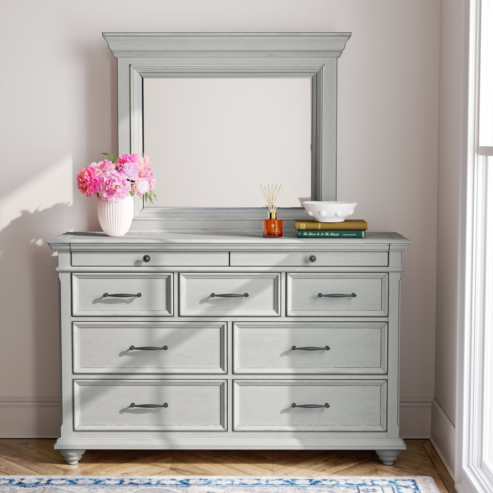 Ophelia & Co. Atas 9 - Drawer Dresser with Mirror & Reviews | Wayfair